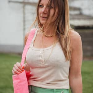 top boutonné beige