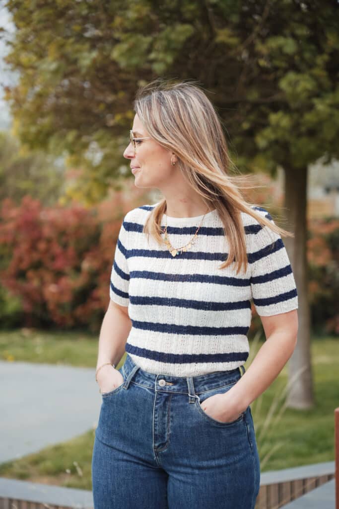 t shirt en maille marinière