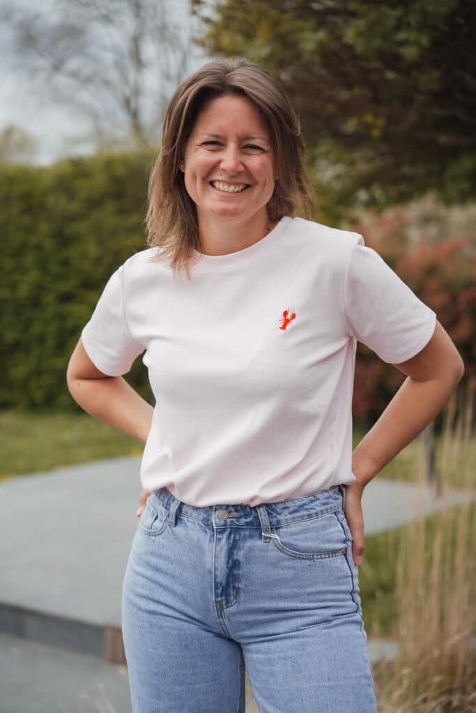 t shirt rose "homard "