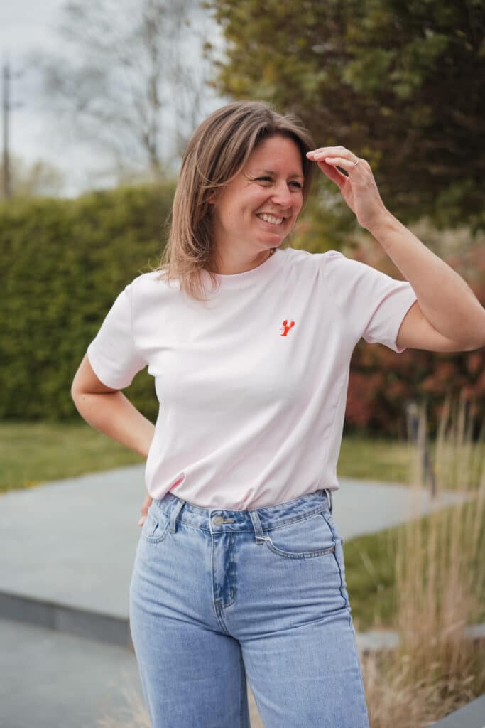 t shirt rose "homard "
