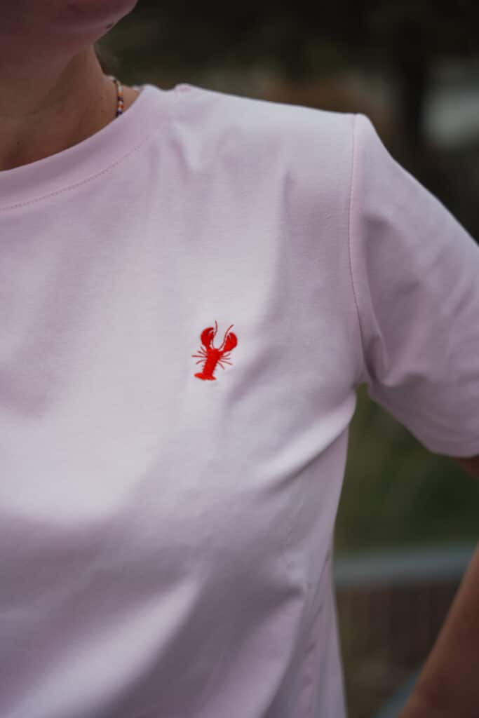 t shirt rose "homard "