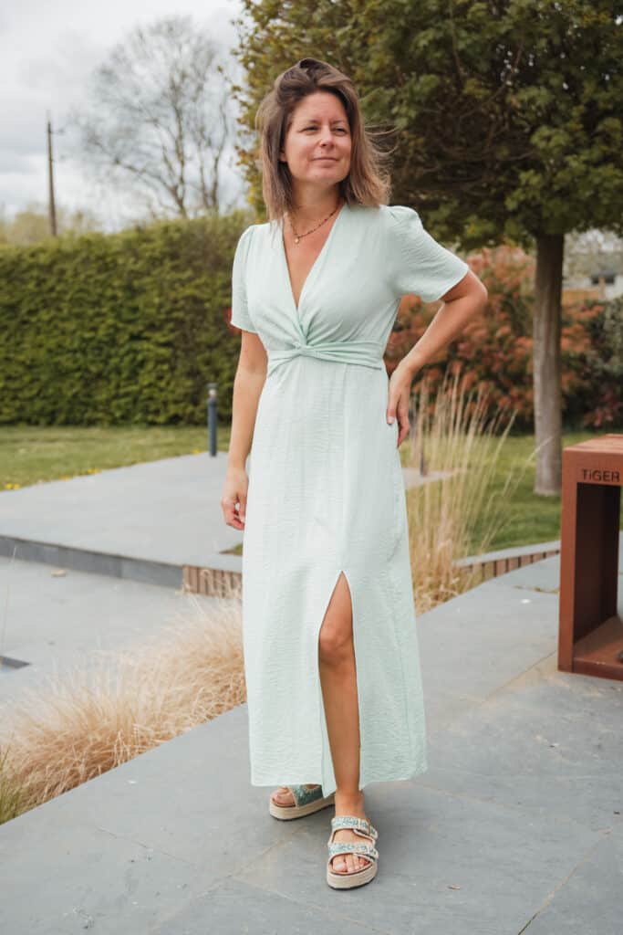 robe longue vert d'eau