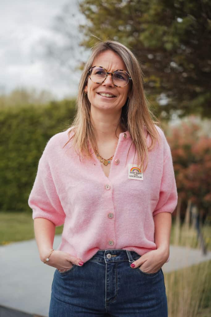 gilet manches courtes rose