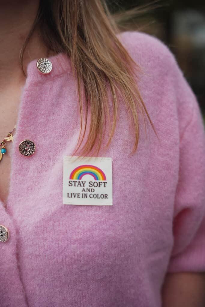 gilet manches courtes rose