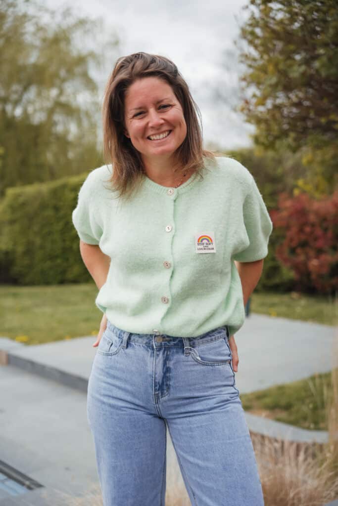 gilet manches courtes vert pomme