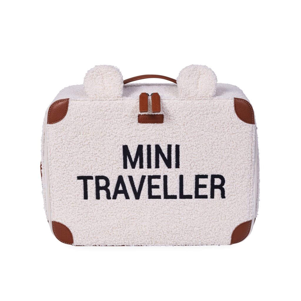 valise enfant mini traveller teddy blanc
