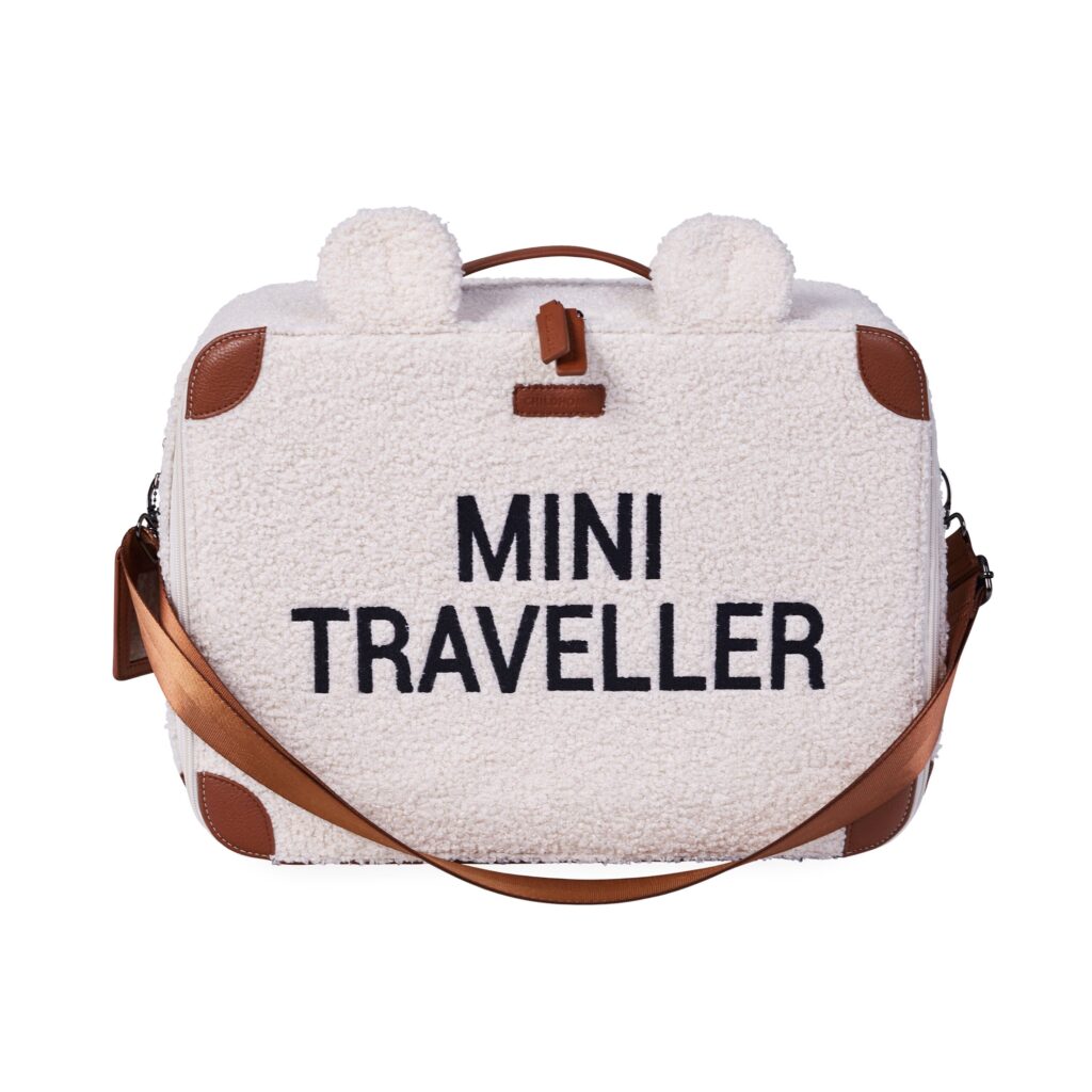 valise enfant mini traveller teddy blanc