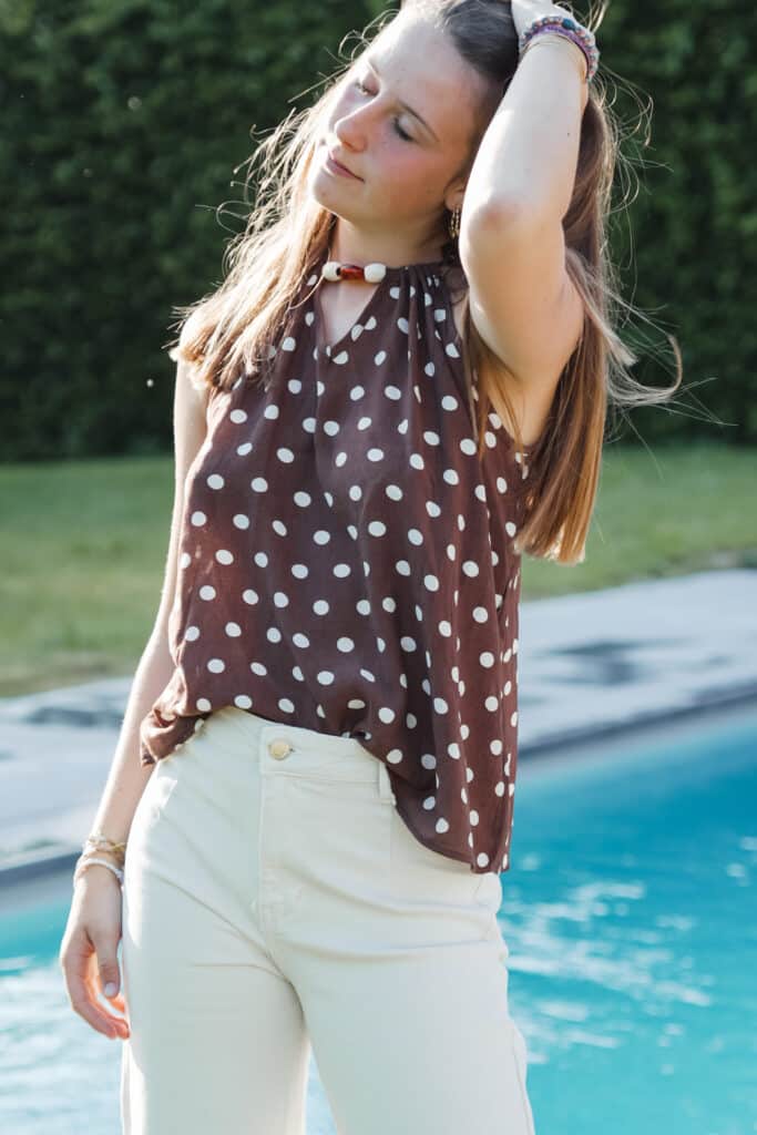 t shirt iconic ligné rose & jaune