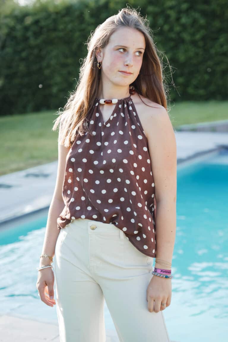 t shirt iconic ligné rose & jaune