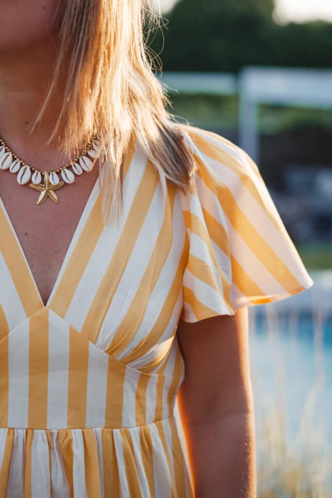t shirt iconic ligné rose & jaune