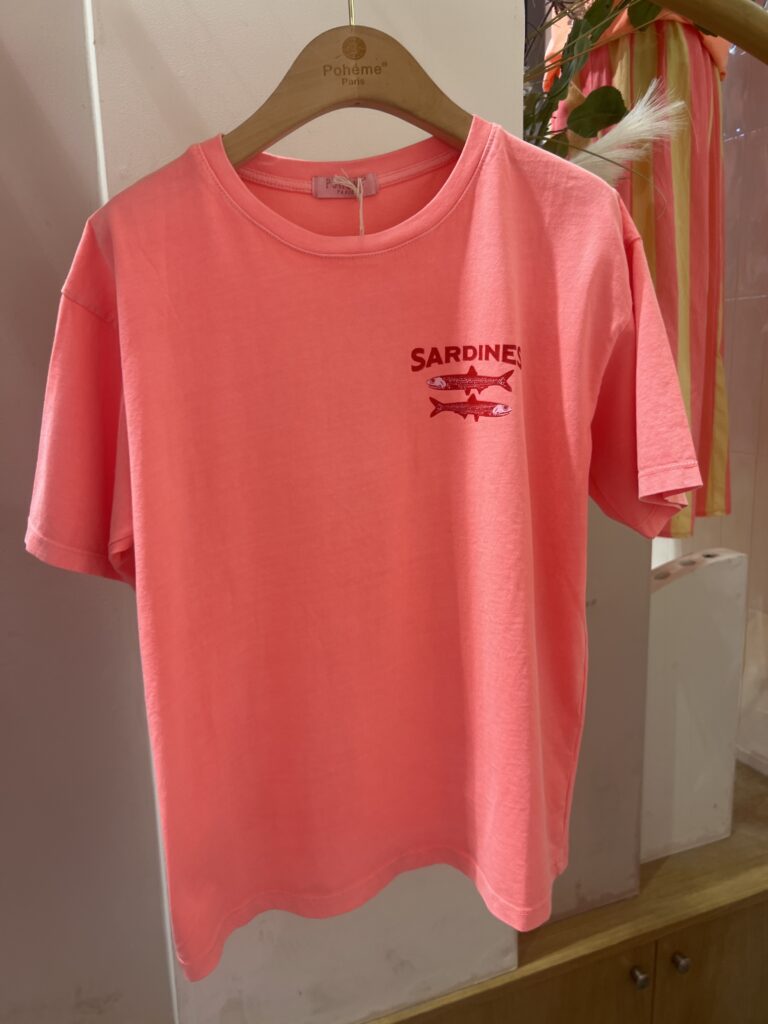 t shirt corail sardines