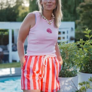 short rose en lin