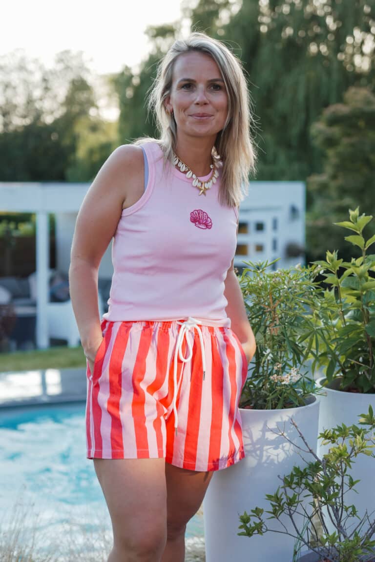 short rose en lin