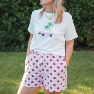 short rose en lin