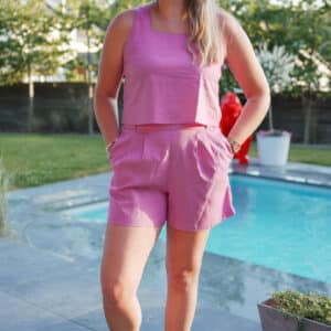 short rose en lin