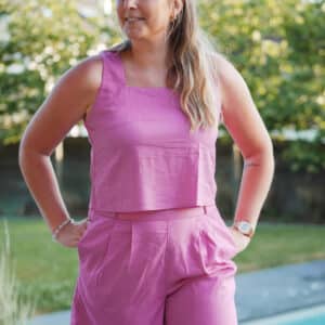 short rose en lin
