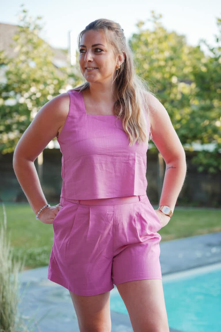 short rose en lin
