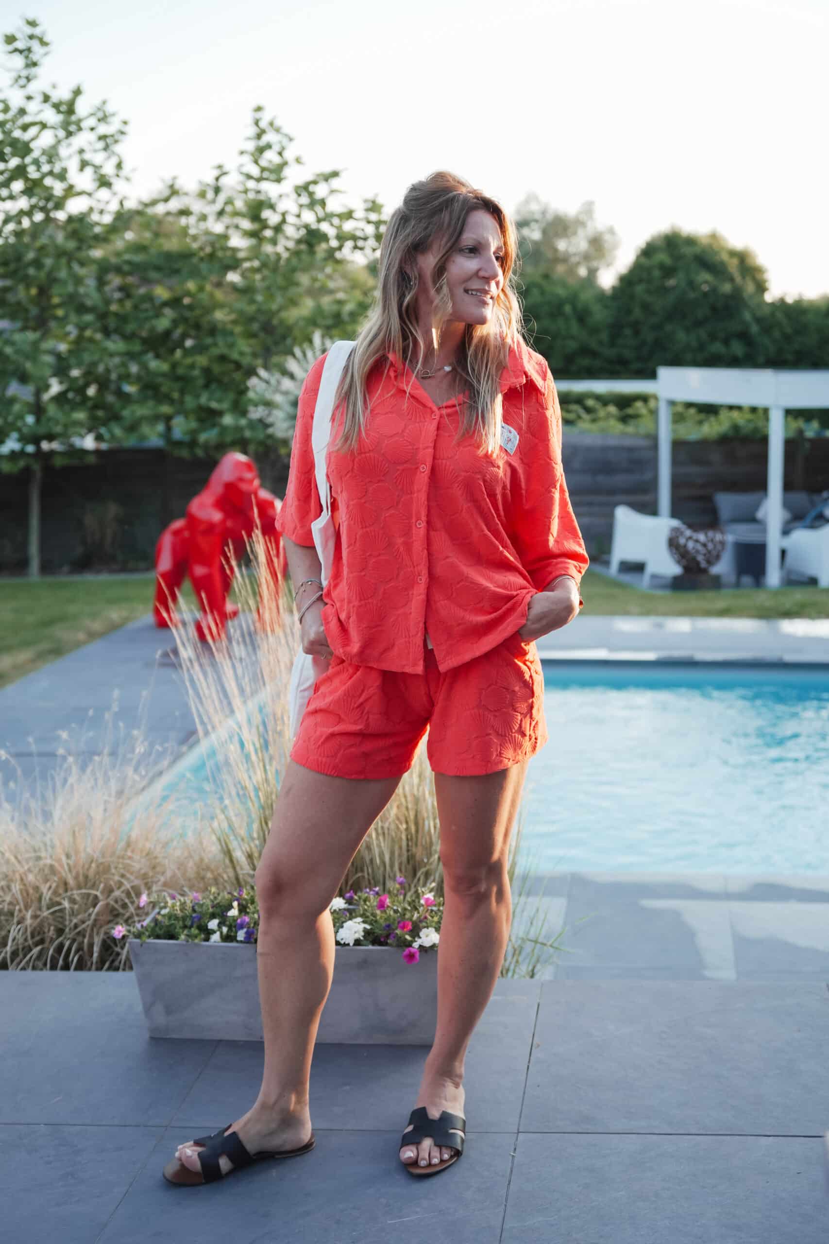 short rose en lin