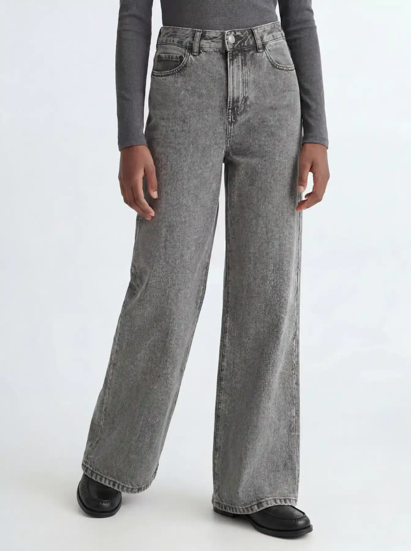 jeans gris wide