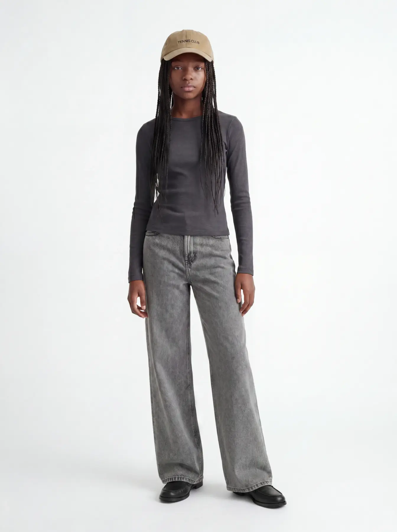 jeans gris wide