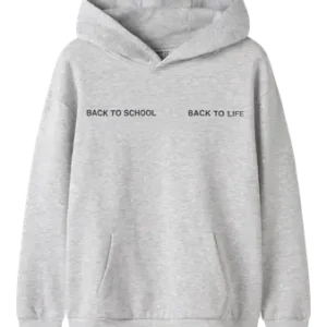 sweat à capuche gris "back to school"
