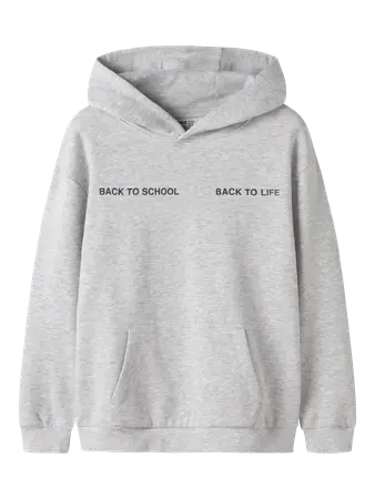 sweat à capuche gris "back to school"