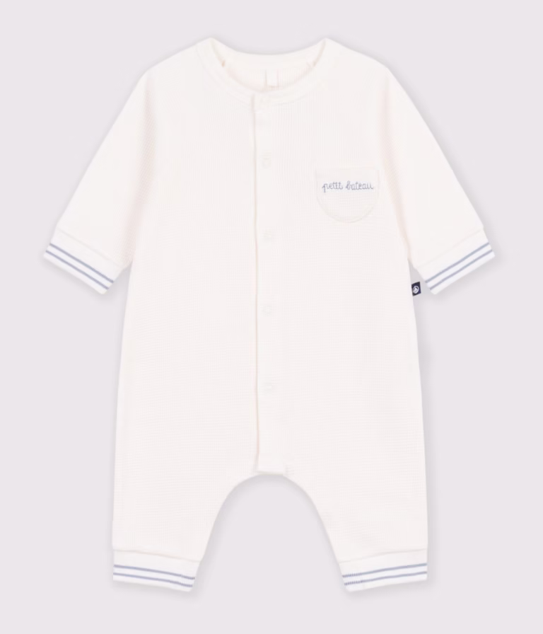 pyjama bleu coeurs blancs
