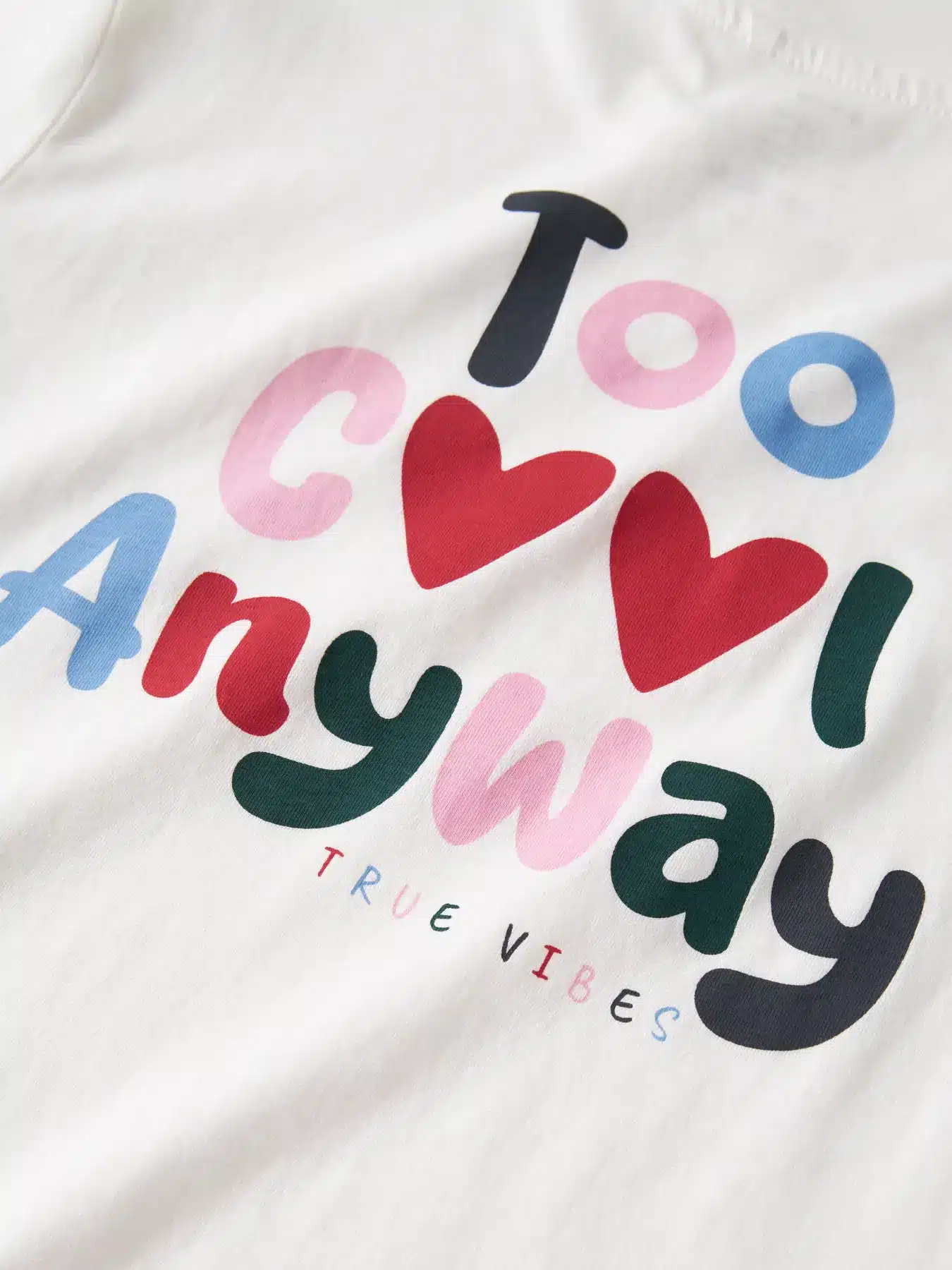 t shirt blanc "true vibes"
