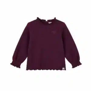 t shirt manches longues fille bordeaux