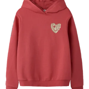 sweat à capuche love rouge