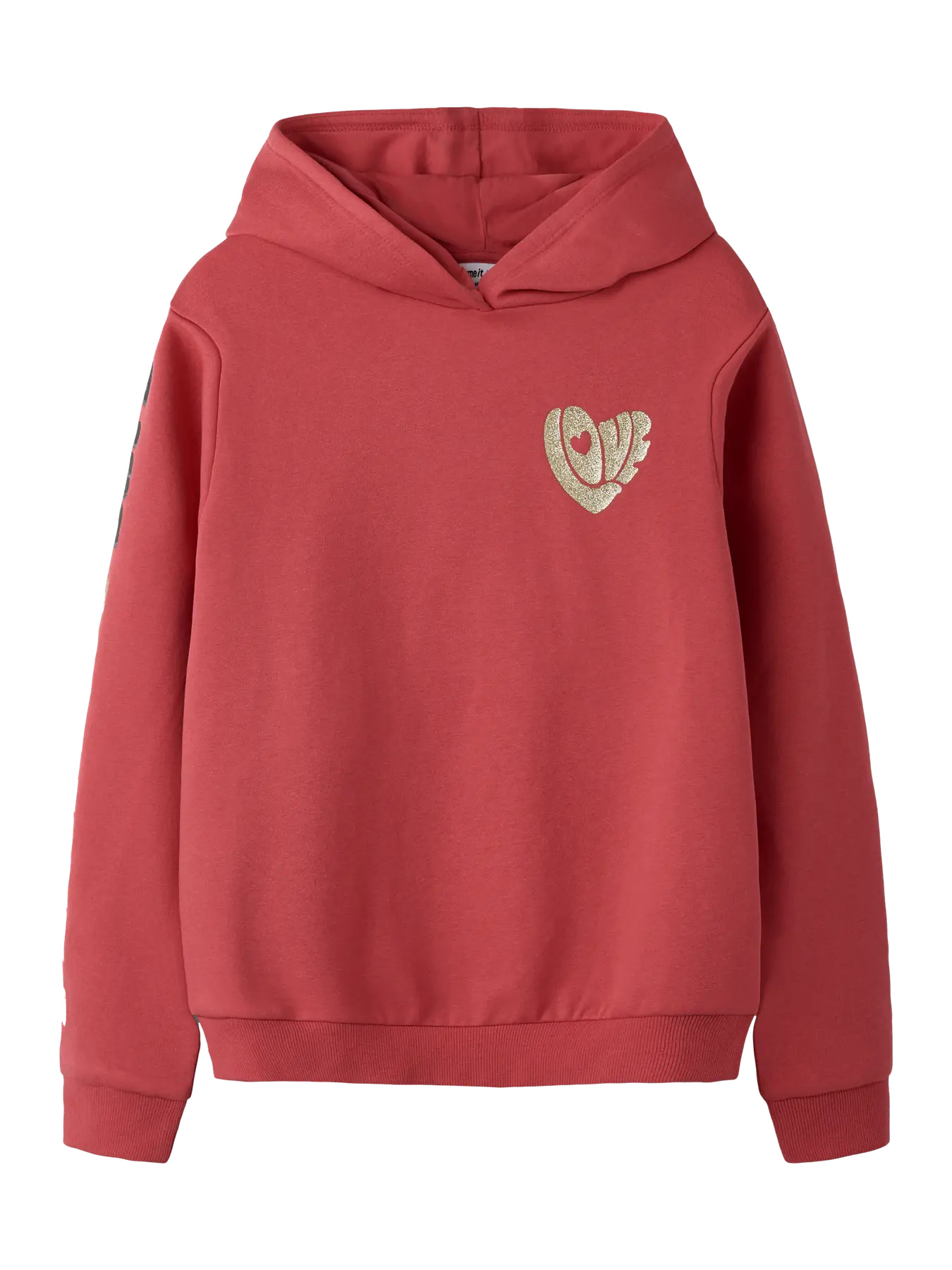 sweat à capuche love rouge
