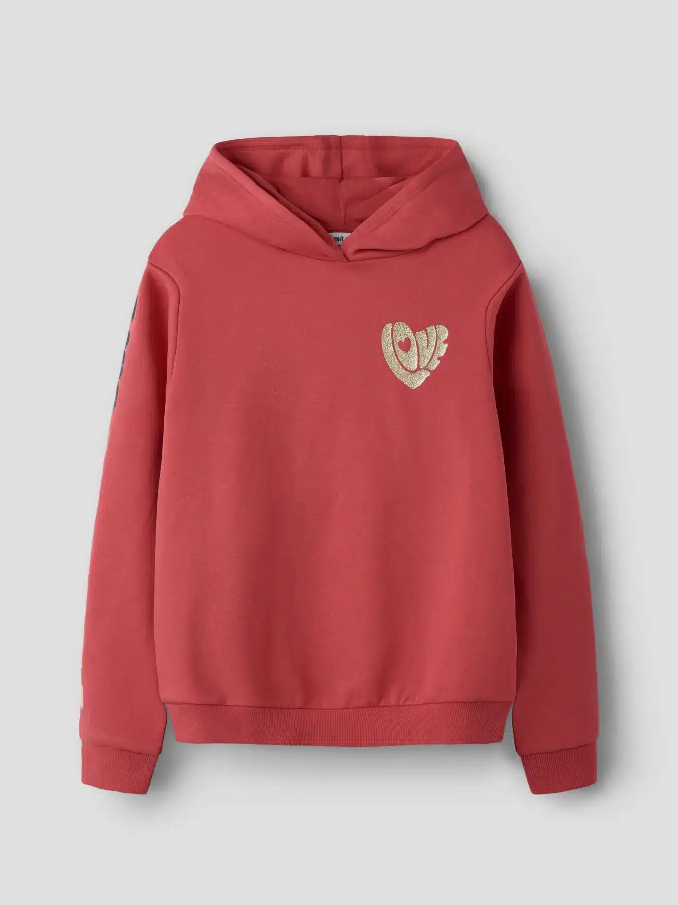 sweat à capuche love rouge