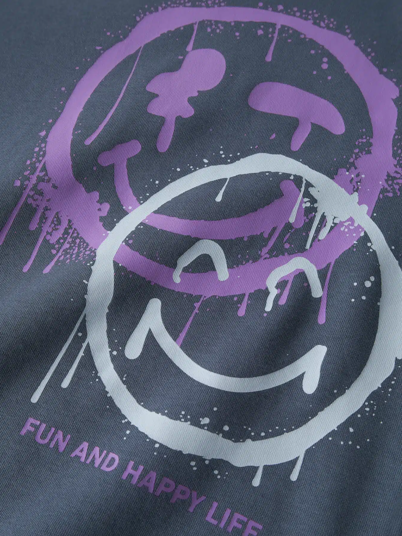 sweat à capuche vintage indigo "smiley"