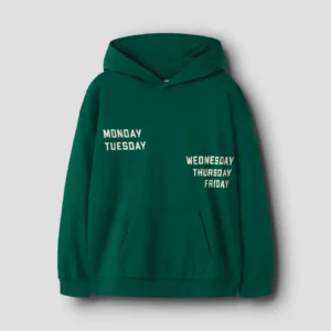 sweat à capuche vert "back to school"