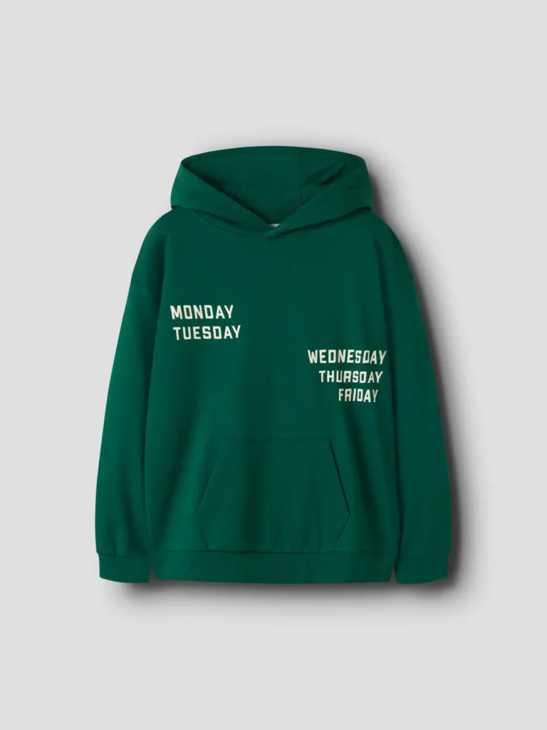 sweat à capuche vert "back to school"