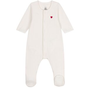 pyjama blanc petit coeur rouge
