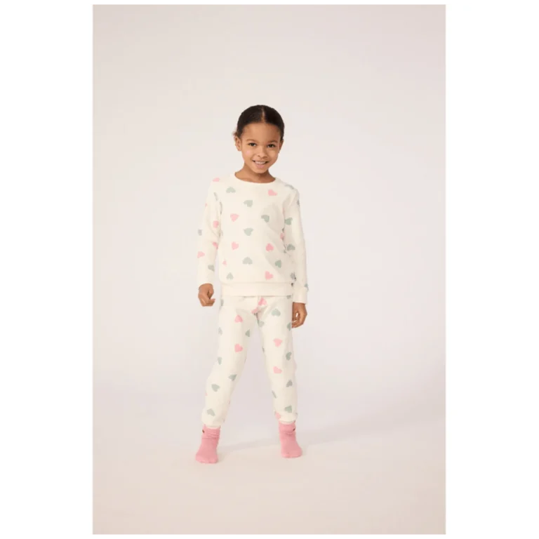 pyjama fille coton éponge coeur bleu marine (copie)