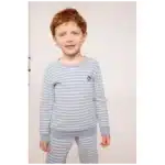 pyjama coton ligné bleu et blanc petits coeurs rouges (copie)