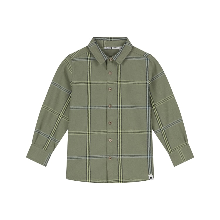 chemise manches longues garçon kaki