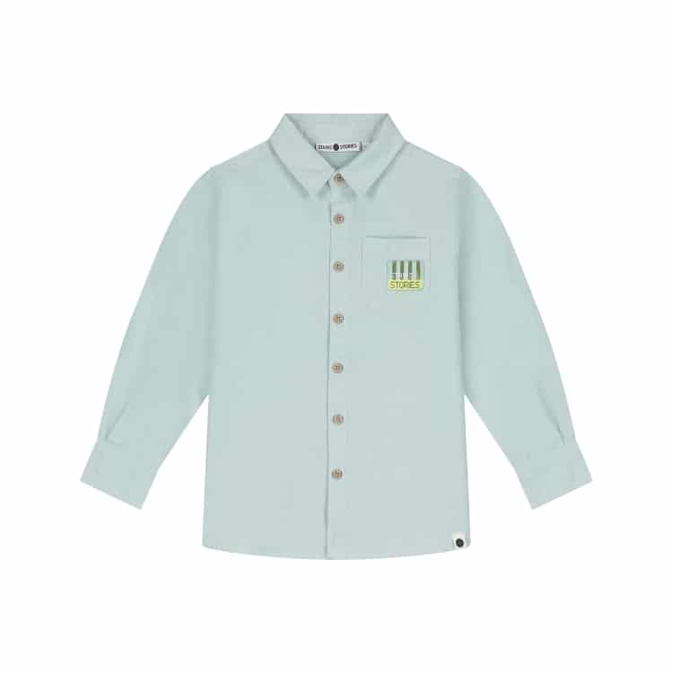 chemise manches longues garçon bleu aqua