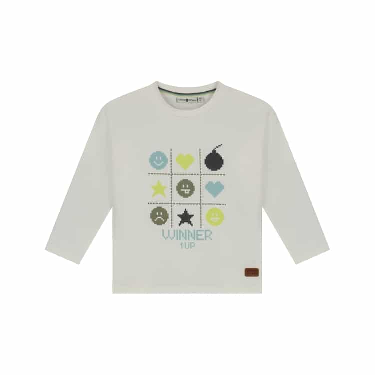 t shirt manches longues garçon écru