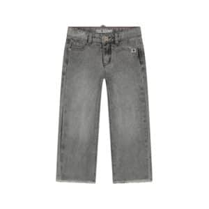 pantalon wide leg fille denim gris moyen