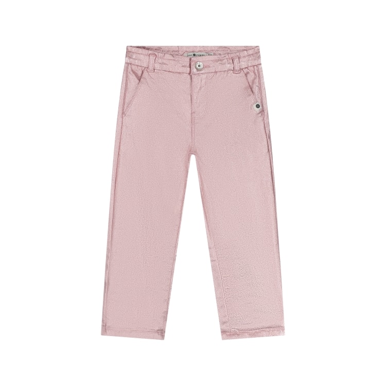 pantalon taille paperbag fille rose