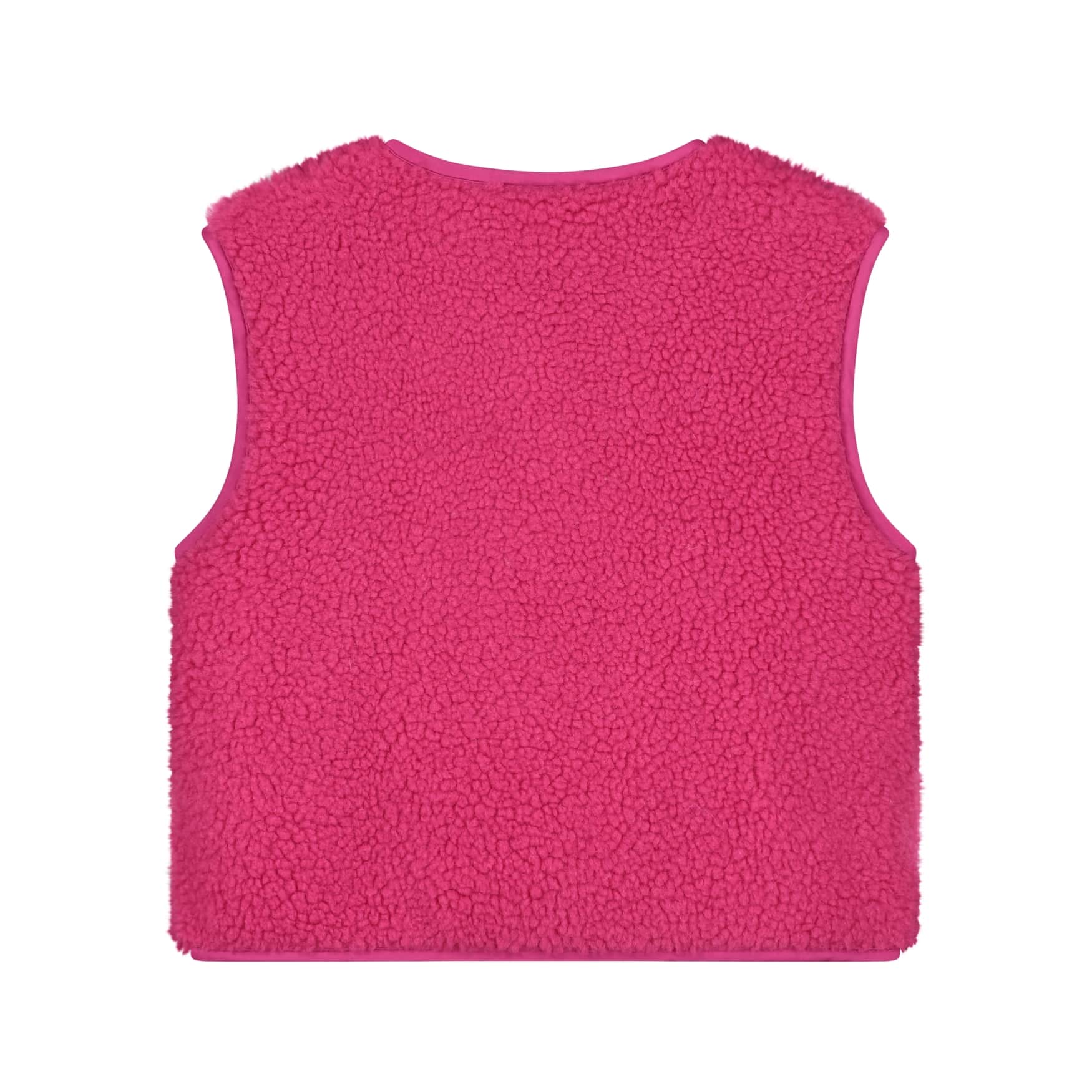 gilet sans manches effet mouton fille magenta