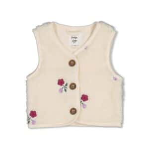 gilet teddy brodé crème
