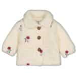 veste teddy brodée crème