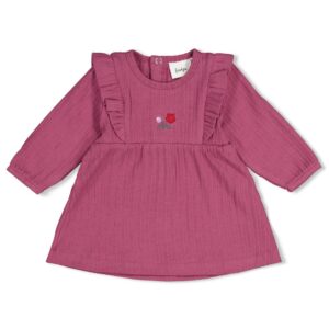 robe côtelée framboise
