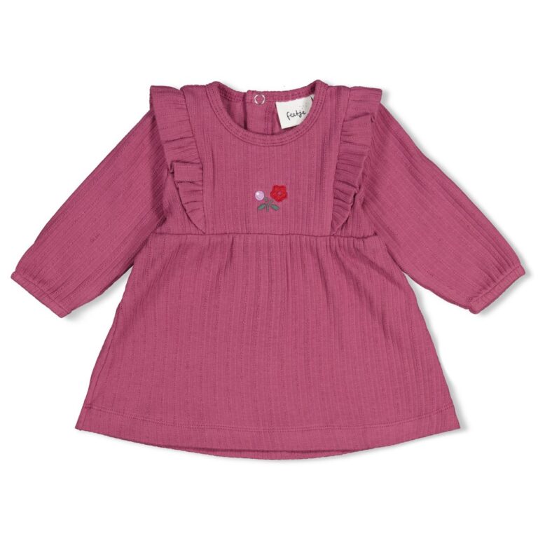 robe côtelée framboise