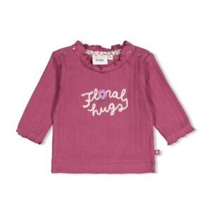 t shirt manches longues côtelé framboise