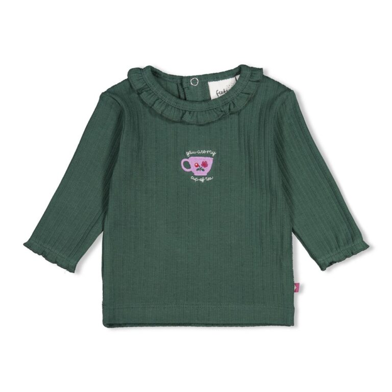 t shirt manches longues côtelé vert